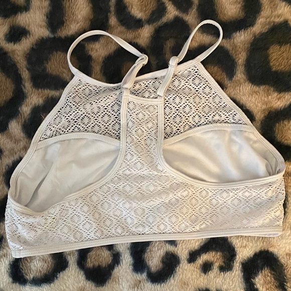 Juniors Women’s White Bathing Suit Top Tankini Bikini Large L Swimsuit - Picture 3 of 4